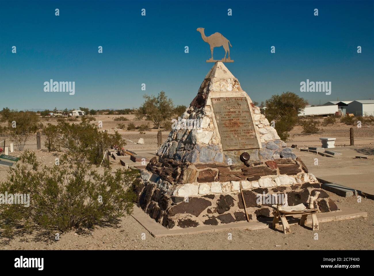 Der syrische Kameltreiber Haiji Ali Monument in Quartzsite, Arizona, USA Stockfoto