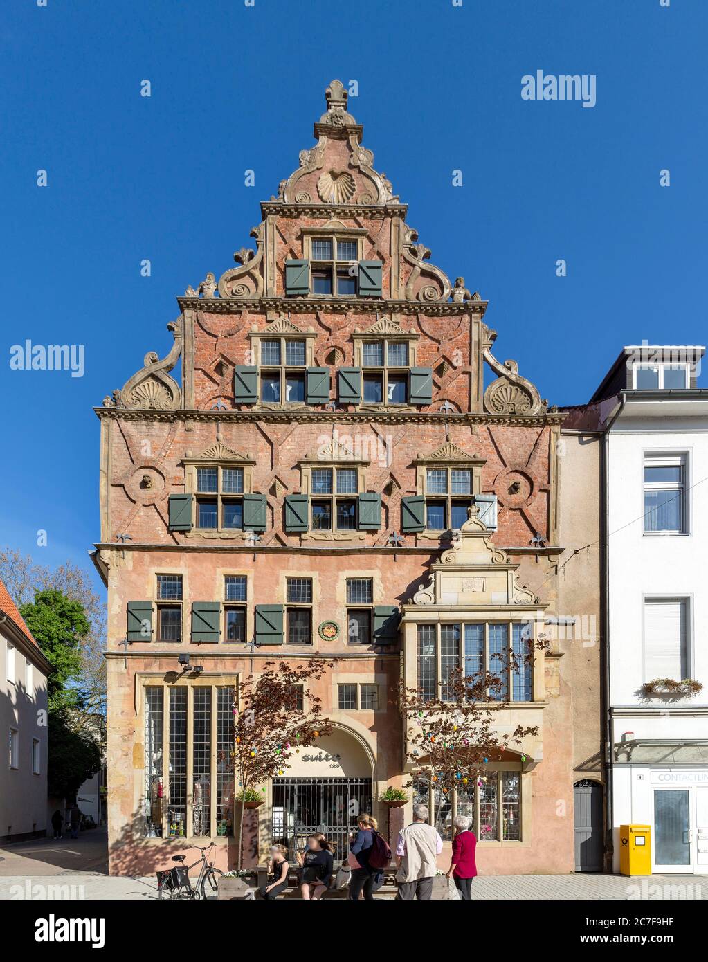 Wulfer-Haus, Patrizier-Haus, Lippe Renaissance, Herford, Ostwestfalen, Nordrhein-Westfalen, Deutschland Stockfoto