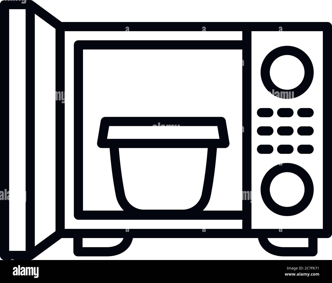 Mikrowelle Symbol Öffnen. Übersicht öffnen Mikrowelle vektor Symbol für Web  Design auf weißem Hintergrund Stock-Vektorgrafik - Alamy