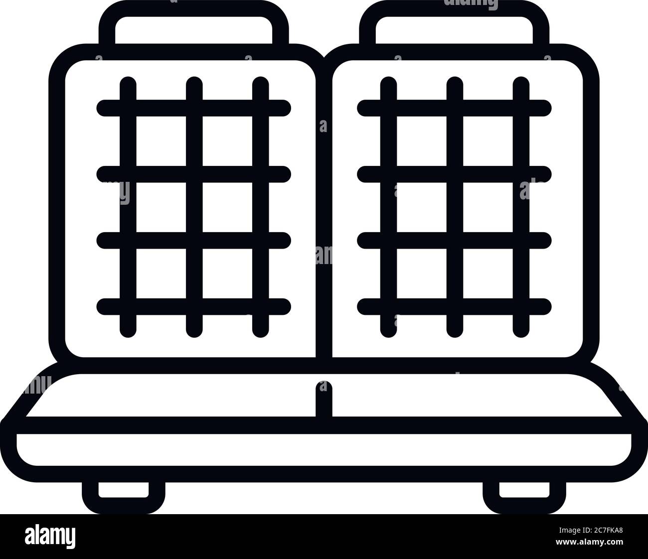 Symbol für Waffeleisen im Haushalt. Outline Haushalt Waffel-Eisen-Vektor-Symbol für Web-Design isoliert auf weißem Hintergrund Stock Vektor