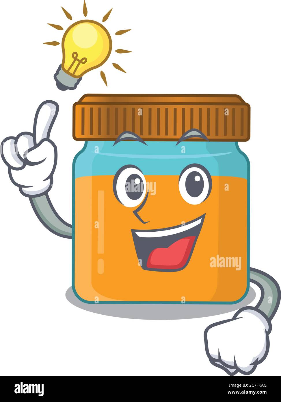Maskottchen Charakter von smart Honig Glas hat eine Idee Geste Stock Vektor