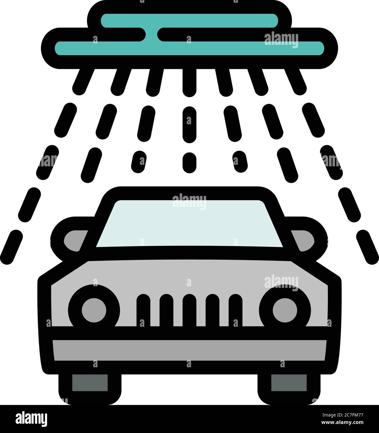 Symbol für Regenwäsche. Umriss Auto regen waschen Vektor-Symbol für  Web-Design isoliert auf weißem Hintergrund Stock-Vektorgrafik - Alamy