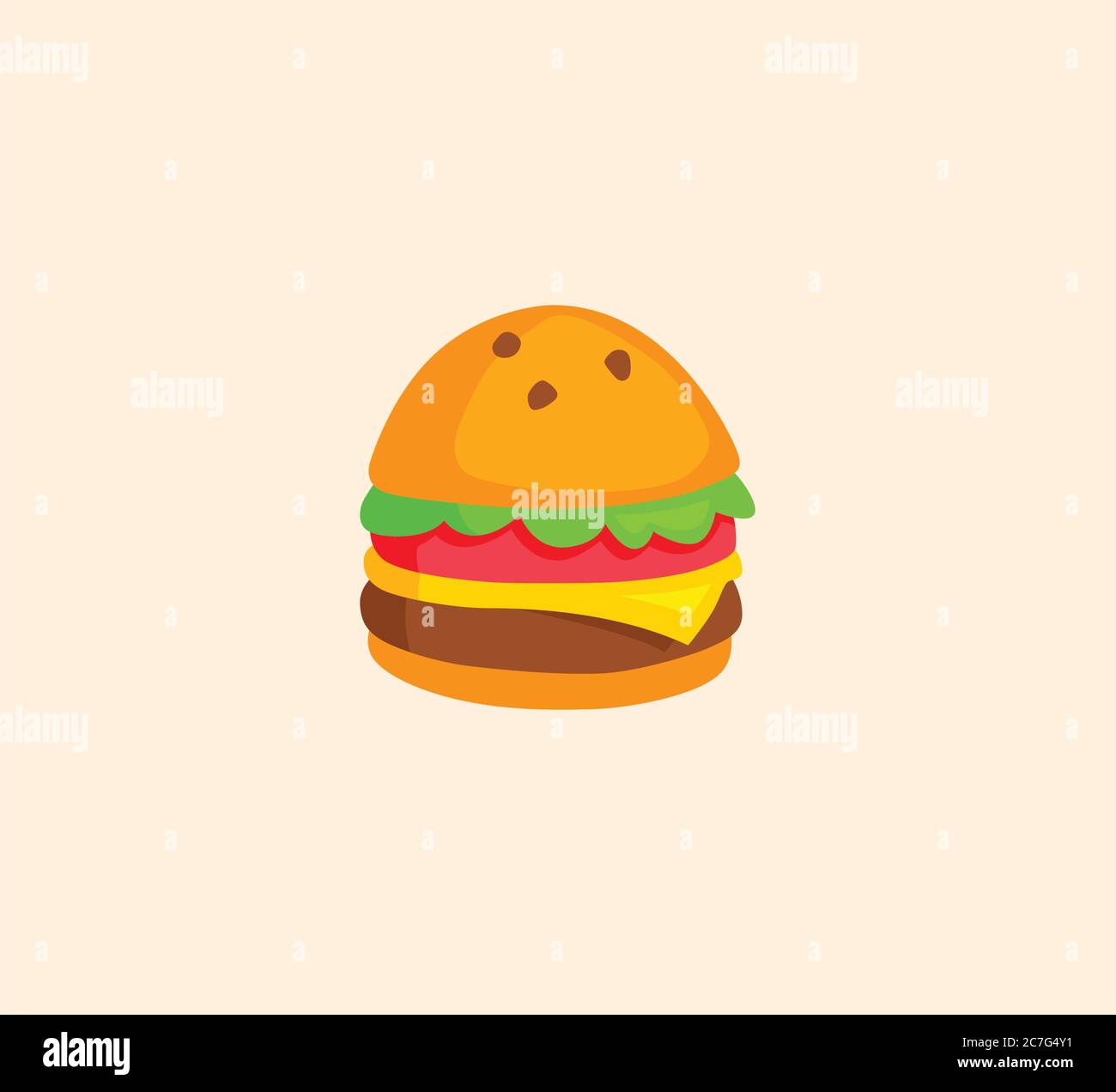 Burger Vektor isolierte Abbildung. Hamburger-Symbol Stock Vektor