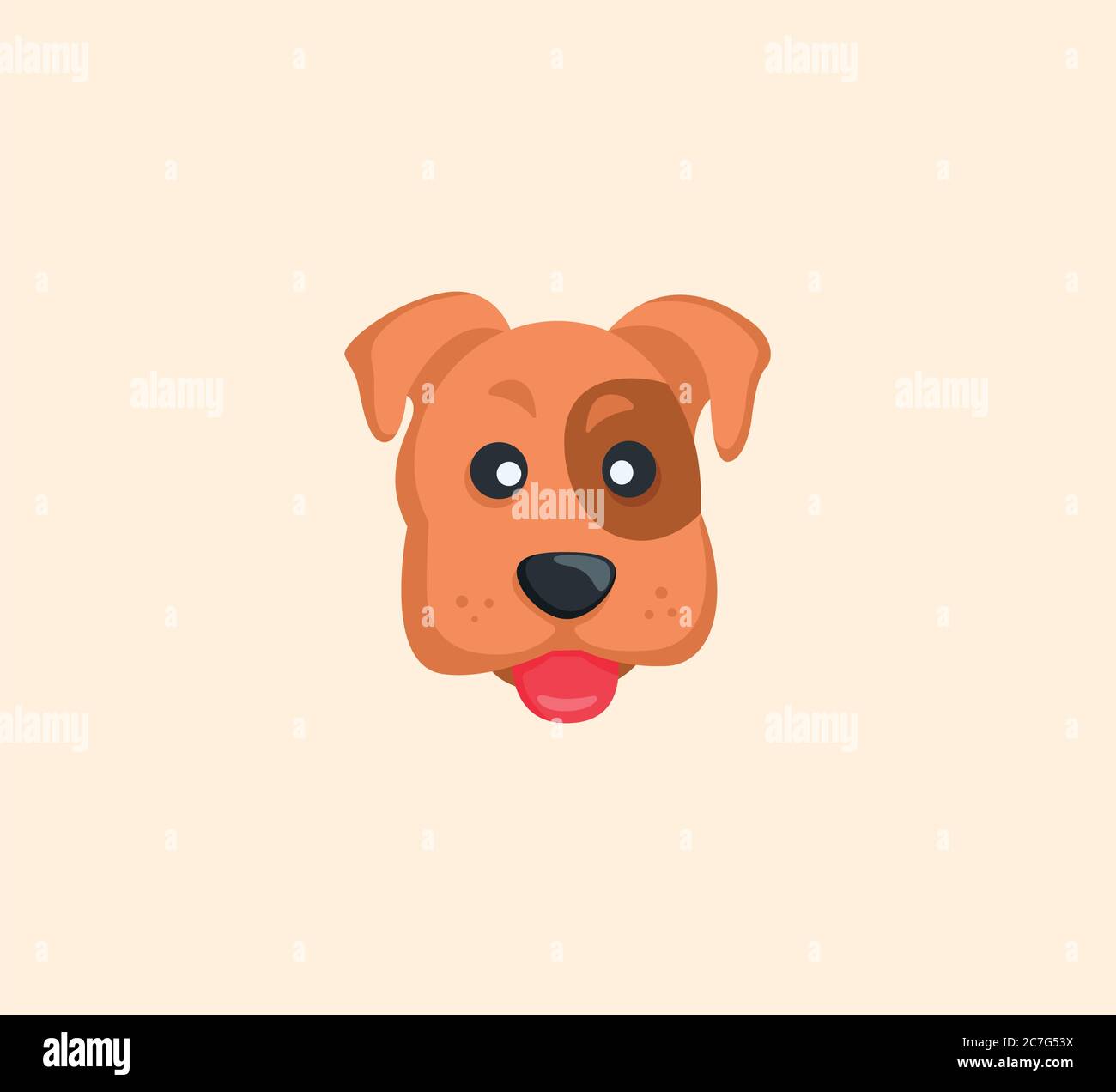 Hund Gesicht Vektor isolierte Illustration. Hundesymbol Stock Vektor