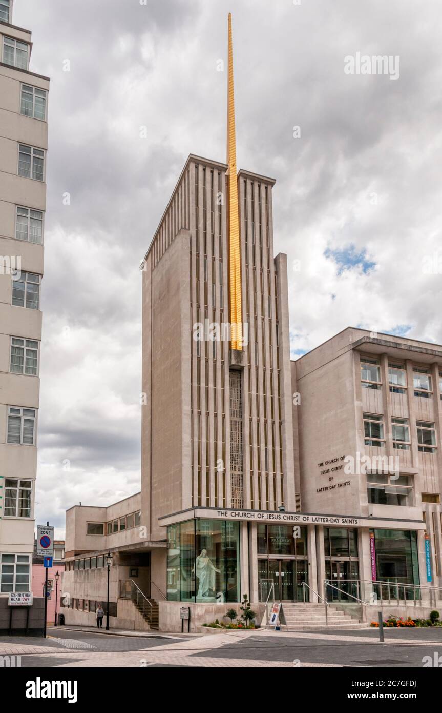 Die Kirche jesu Christi der Heiligen der Letzten Tage in der Ausstellungsstraße, London. Stockfoto
