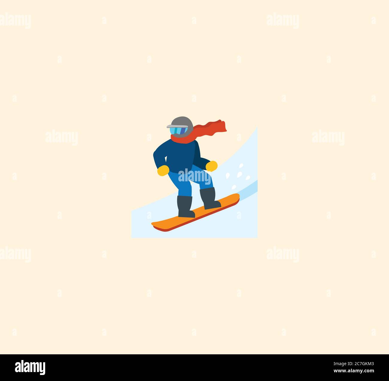 Snowboard Vektor isolierte Symboldarstellung. Snowboarding Icon Stock Illustration Stock Vektor