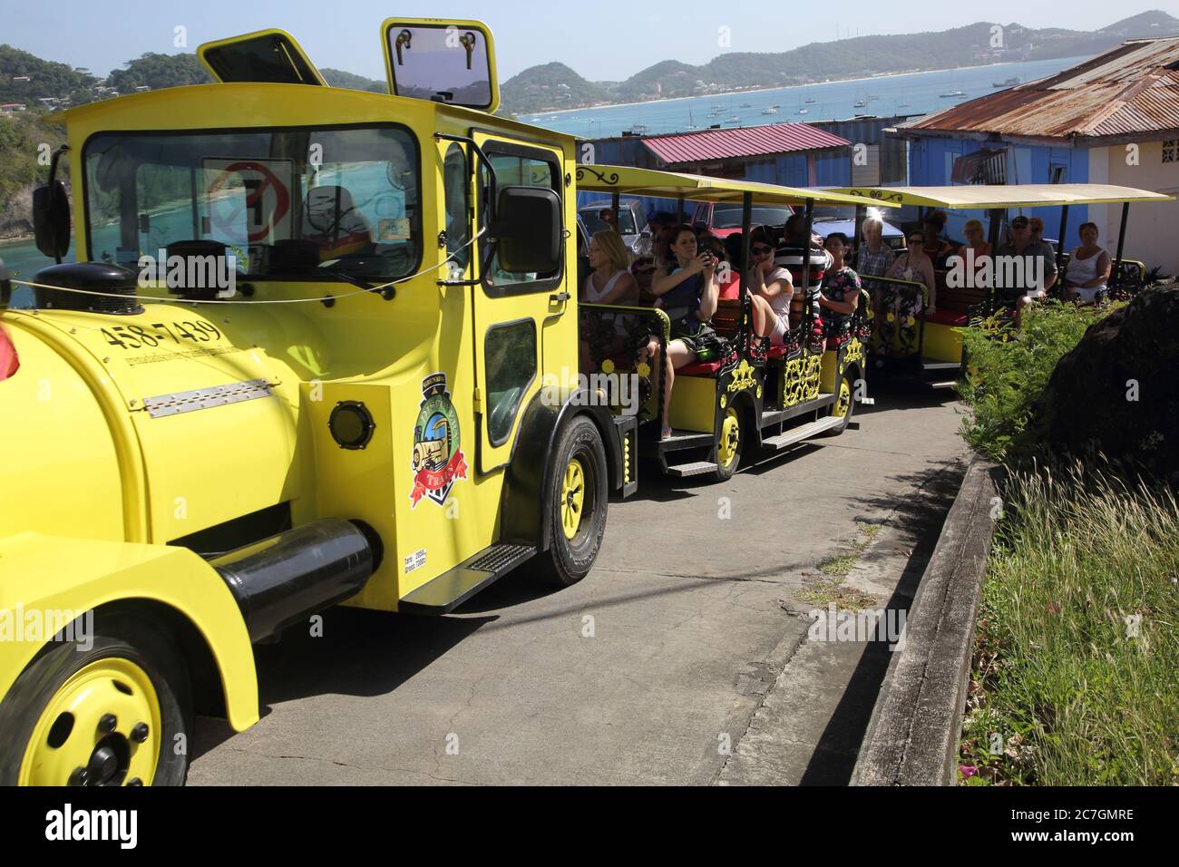 Fort George St. George's Grenada Touristen, die mit dem Discovery Train reisen Stockfoto