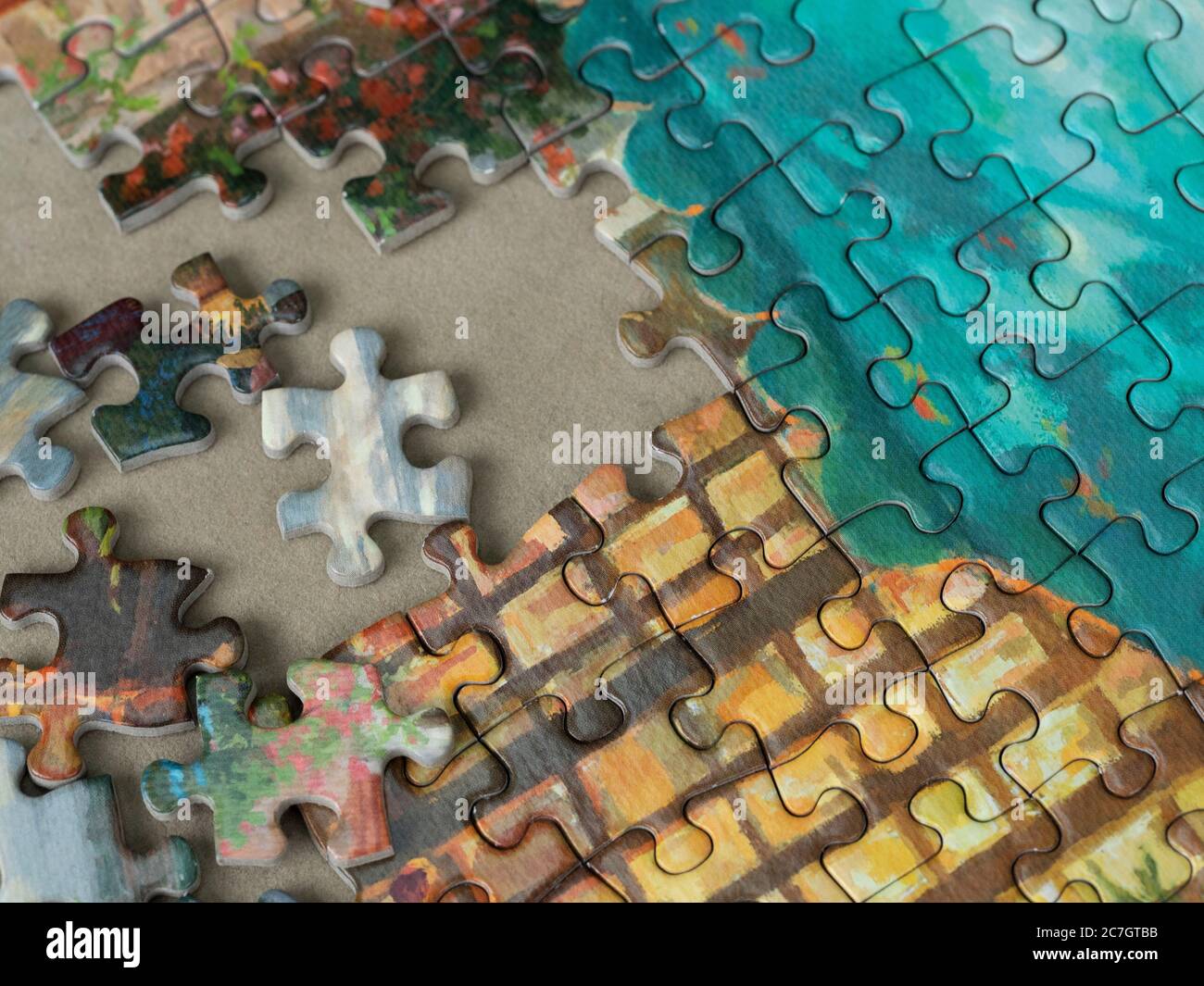 Unvollendete Puzzle, Stockfoto