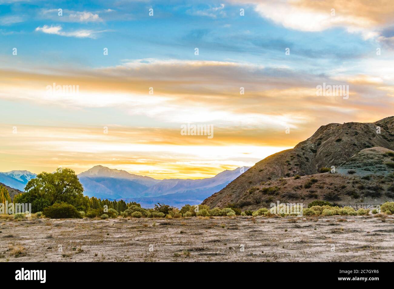 Leere Landschaft Szene in el leoncito Nationalpark, Calingasta Bezirk, san juan Provinz, argentinien Stockfoto