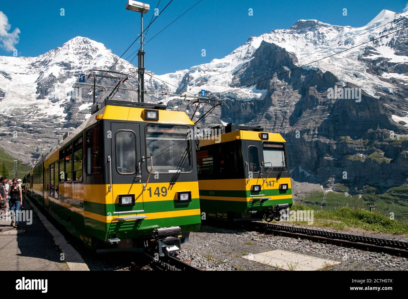 Bahnhof Wengeralp, Berner Oberland, Schweiz Stockfoto