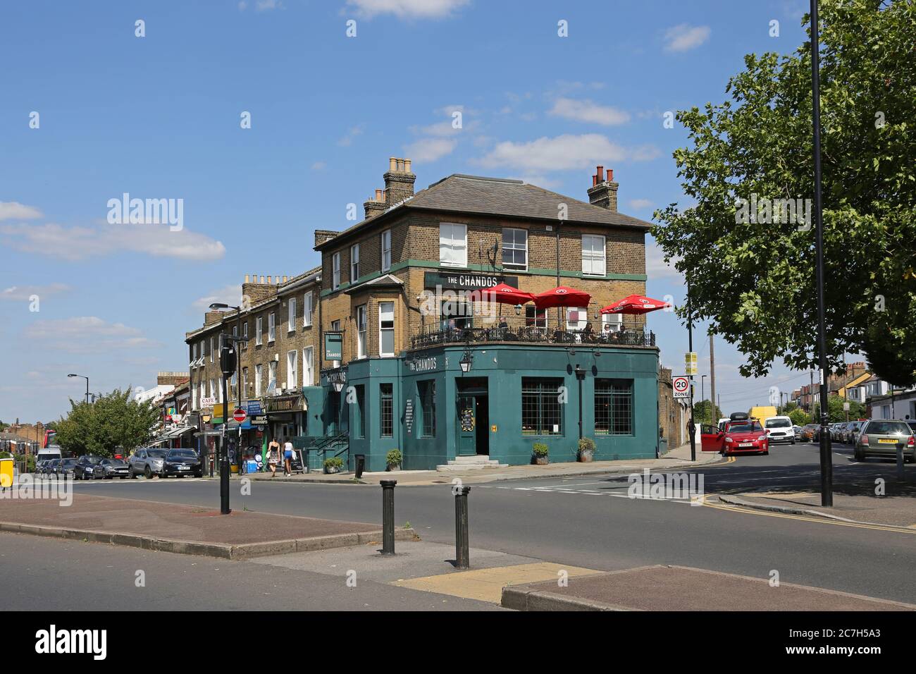 Chandos, ein kürzlich renoviertes Pub in Honor Oak, South London, Großbritannien. Ecke Stondon Park und Brockley Rise. Stockfoto