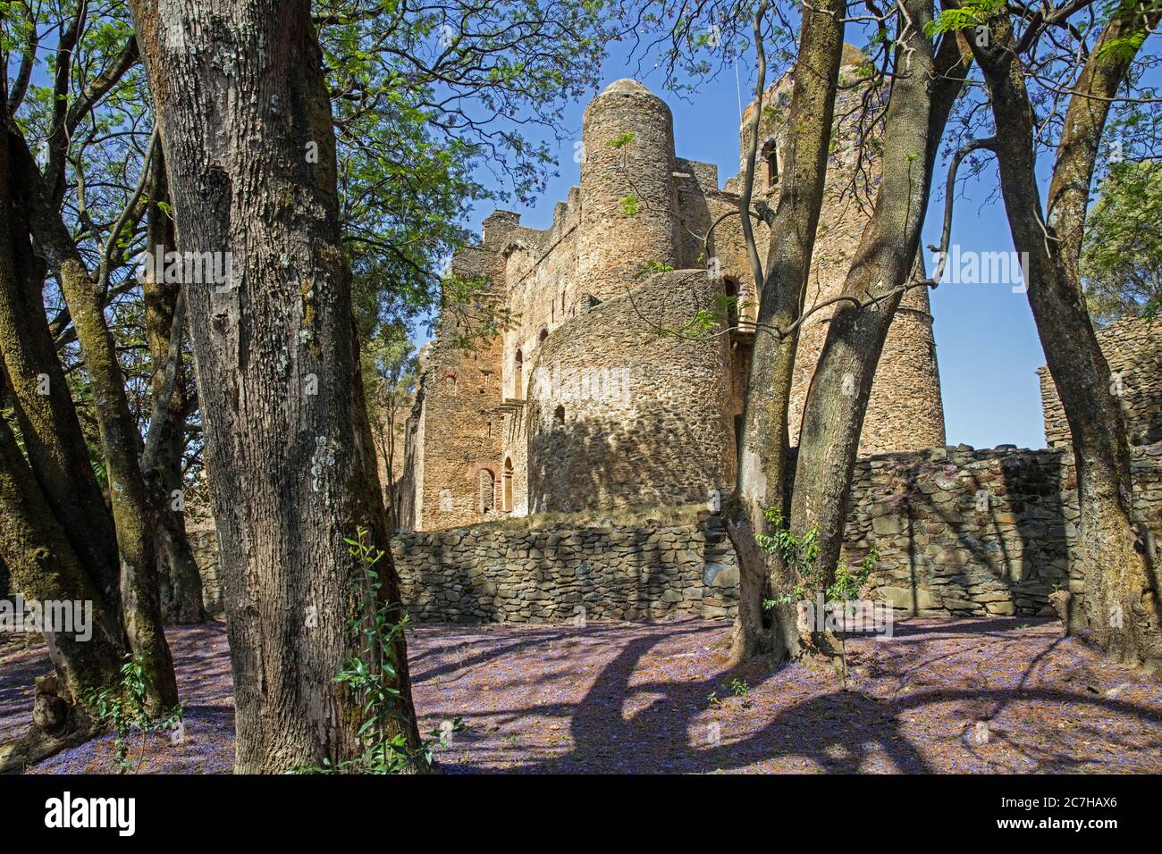 Fasil Ghebbi / Königliche Einschließung und Schloß des Kaisers Fasilides des 17. Jahrhunderts, Nordkondarzone, Amhara Region, Äthiopien, Afrika Stockfoto