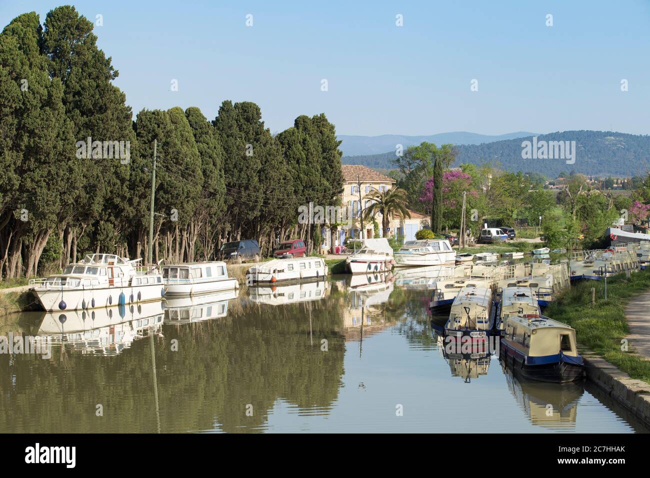 Le Somail, Canal du Midi, Frankreich, Frankreich Stockfoto