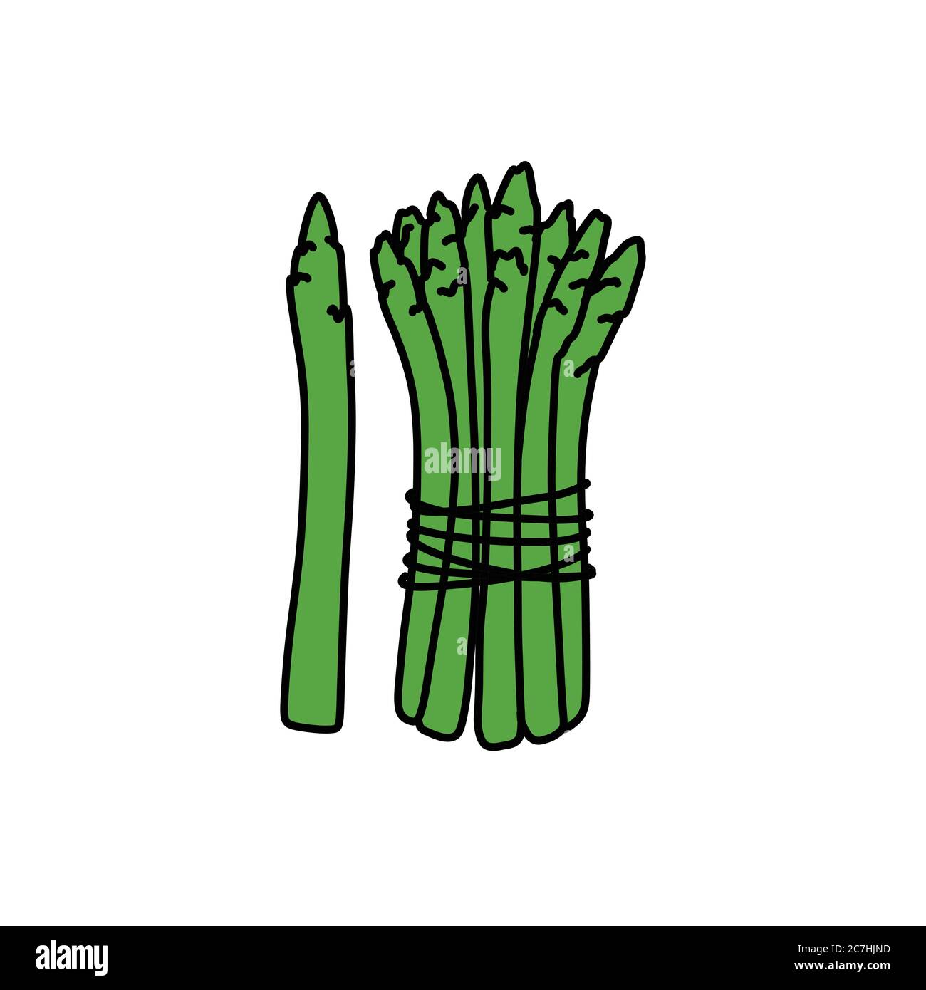 Spargel Doodle Symbol, Vektor-Illustration Stock Vektor