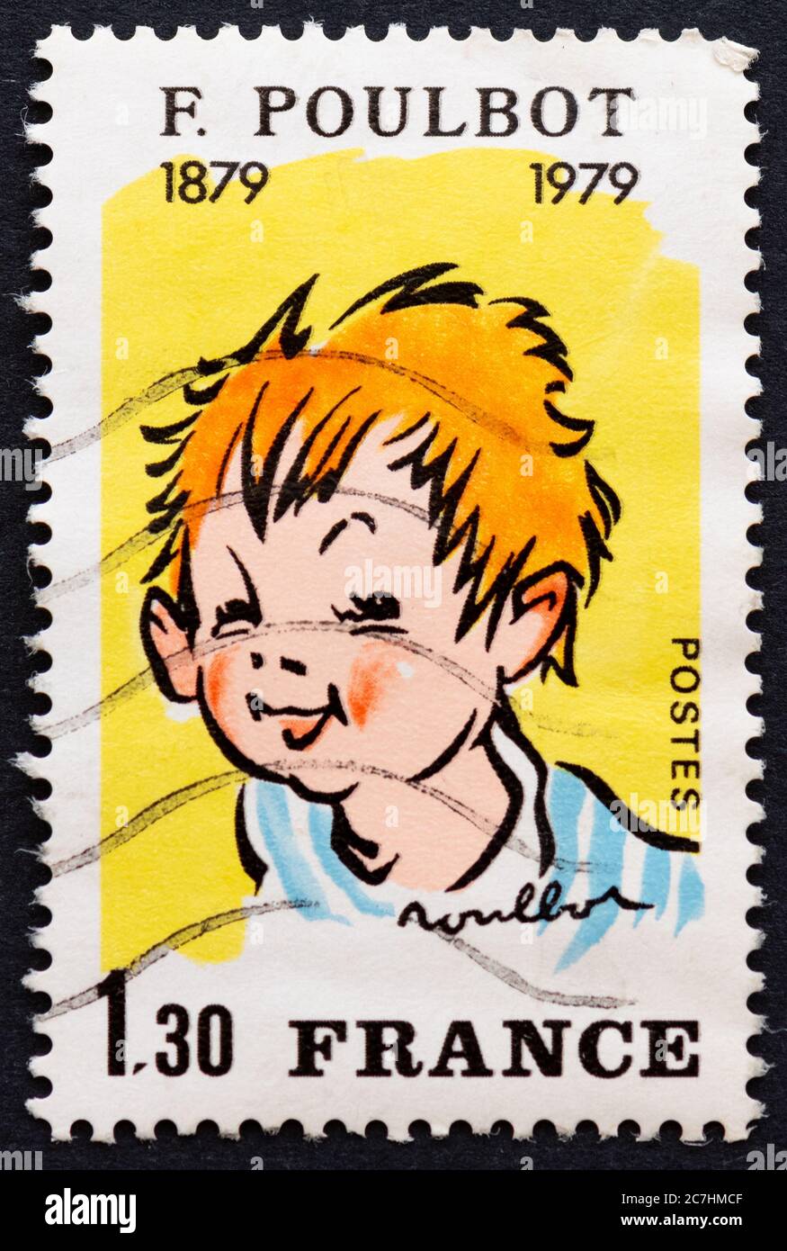 Francisque Poulbot Briefmarke - Frankreich 1979 Stockfoto