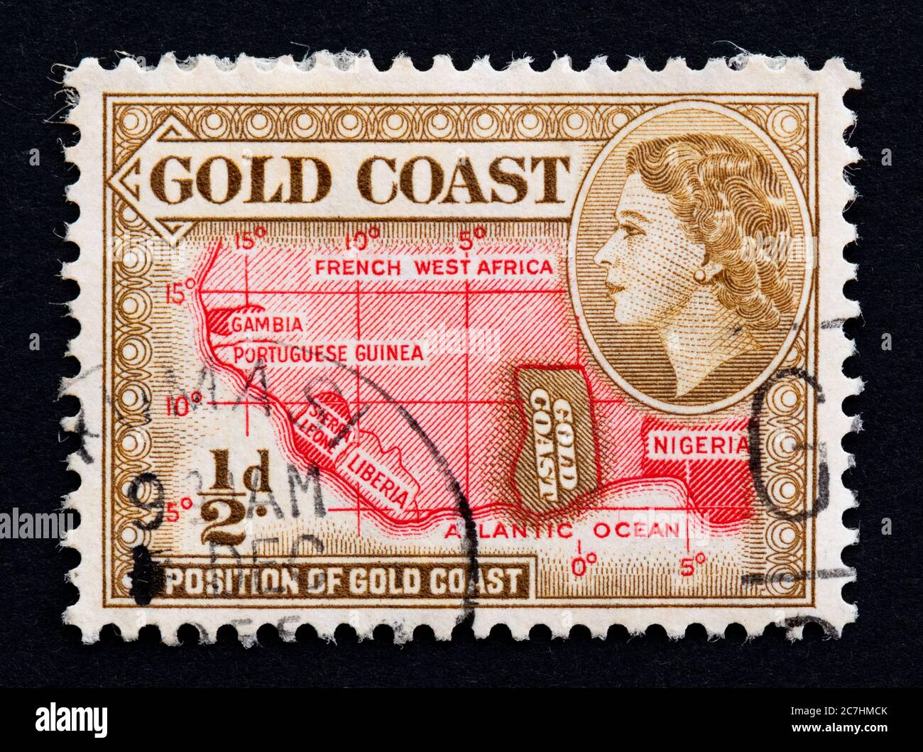 Goldküste Briefmarke - britische Reichsmarke - 1952 Stockfoto