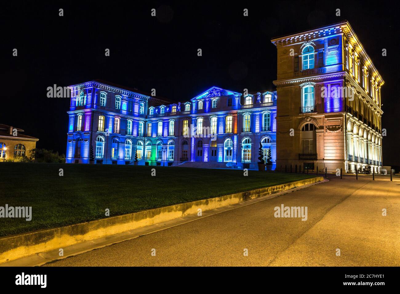 Palais du Pharo an einem Sommertag in Marseille, Frankreich Stockfoto