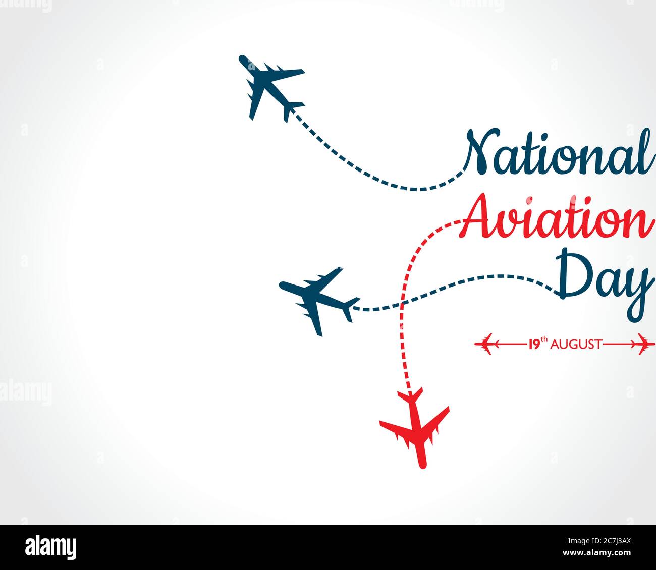 National Aviation Day, der in den Vereinigten Staaten im August 19 Konzept gefeiert wird. Design für Poster, Grußkarte, Banner, Hintergrund. Stock Vektor