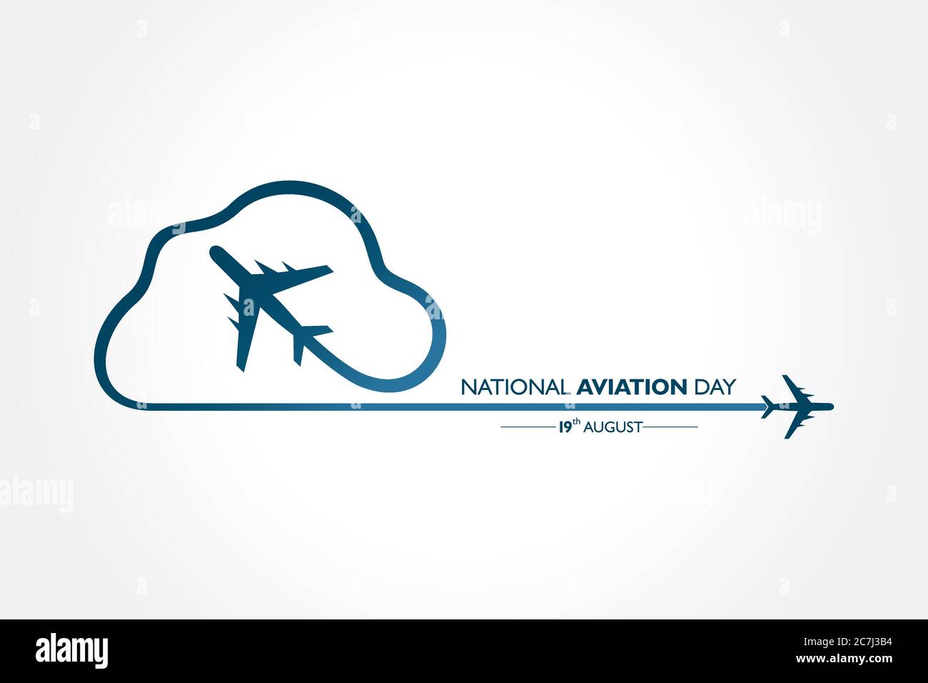 National Aviation Day, der in den Vereinigten Staaten im August 19 Konzept gefeiert wird. Design für Poster, Grußkarte, Banner, Hintergrund. Stock Vektor