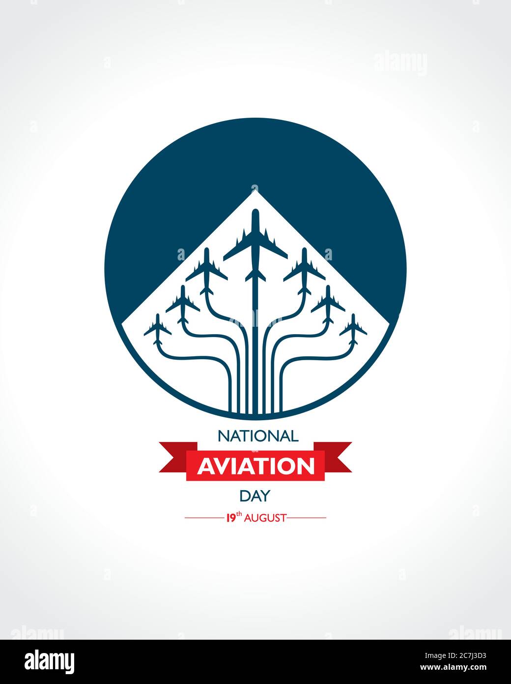 National Aviation Day, der in den Vereinigten Staaten im August 19 Konzept gefeiert wird. Design für Poster, Grußkarte, Banner, Hintergrund. Stock Vektor