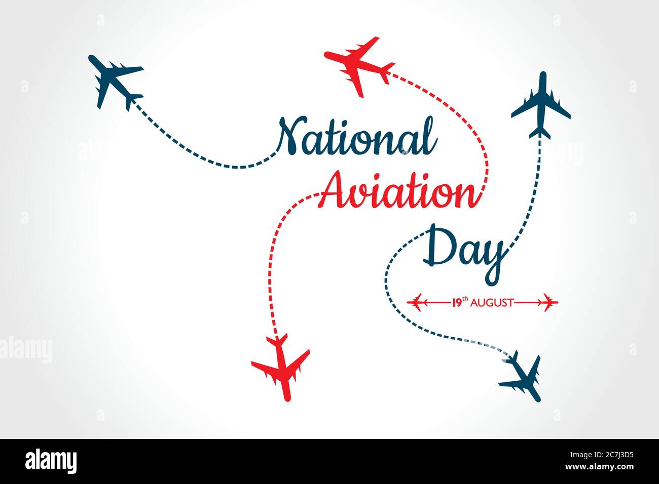 National Aviation Day, der in den Vereinigten Staaten im August 19 Konzept gefeiert wird. Design für Poster, Grußkarte, Banner, Hintergrund. Stock Vektor