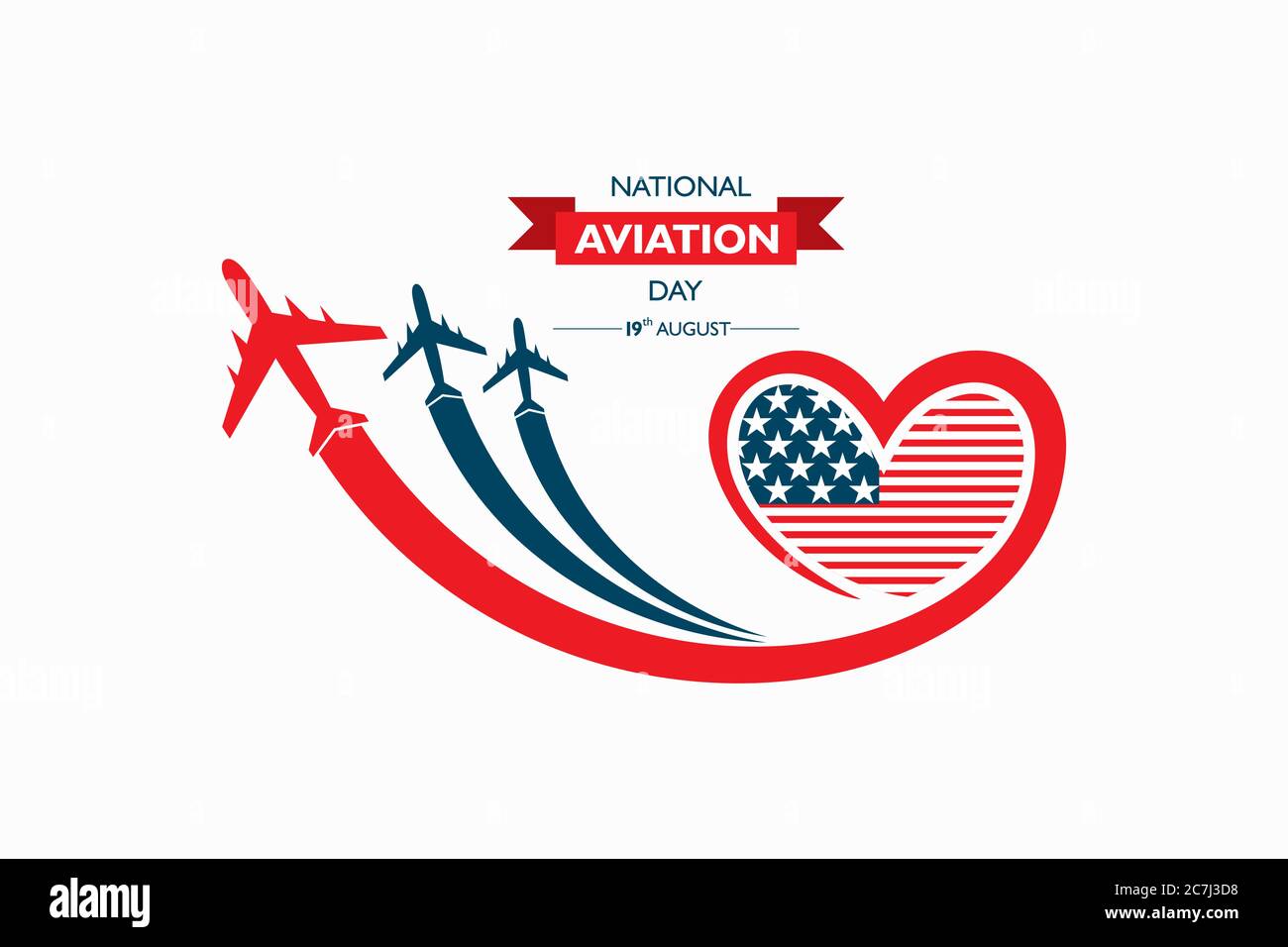 National Aviation Day, der in den Vereinigten Staaten im August 19 Konzept gefeiert wird. Design für Poster, Grußkarte, Banner, Hintergrund. Stock Vektor