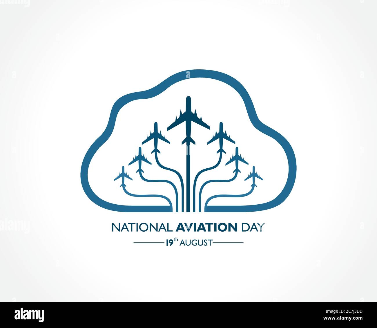 National Aviation Day, der in den Vereinigten Staaten im August 19 Konzept gefeiert wird. Design für Poster, Grußkarte, Banner, Hintergrund. Stock Vektor