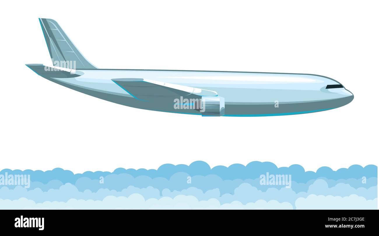 Frachtflugzeug. Vektor. Flugzeug für den Transport von Waren. Ebene. Logistikdienstleistungen. Isoliert. Flugzeug. Luftfahrtindustrie. Jet. Logistikfluggesellschaft. D Stock Vektor