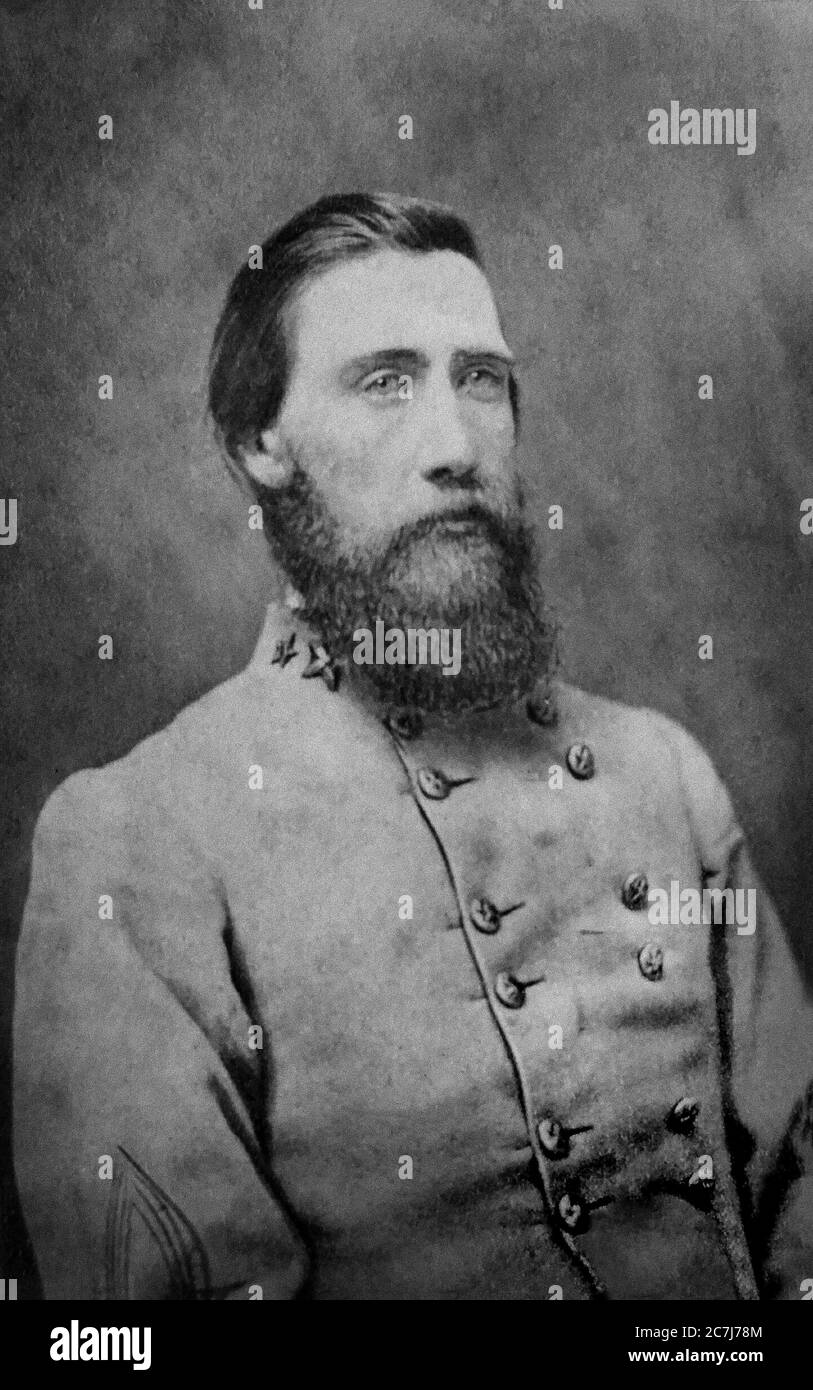 John Bell Hood, General, Confederate States Army, Halblanges Porträt, Sammlung von Fotos aus dem Bürgerkrieg, 1860 Stockfoto