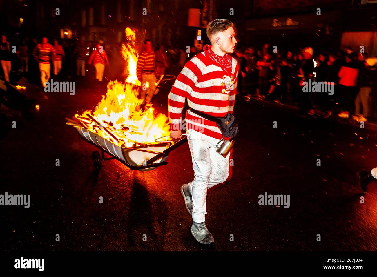 Bonfire Night (Guy Fawkes Night) Celebrations, Lewes, East Sussex, Großbritannien Stockfoto