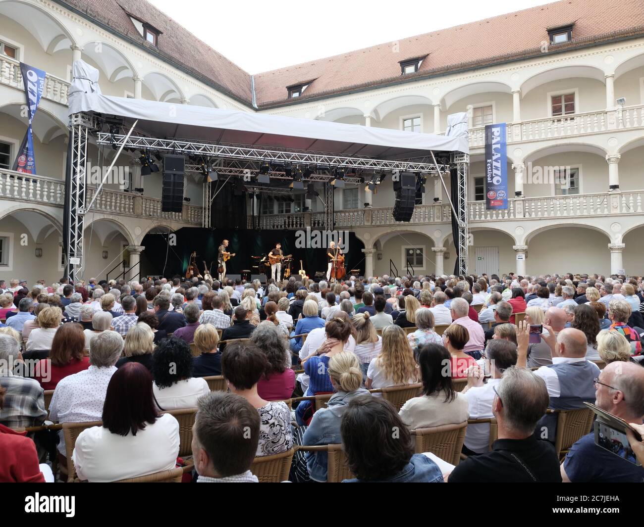 Regensburg, Altstadt, Open Air Konzert im Innenhof des Thon-Dittmer-Palais, Bayern, Deutschland Stockfoto