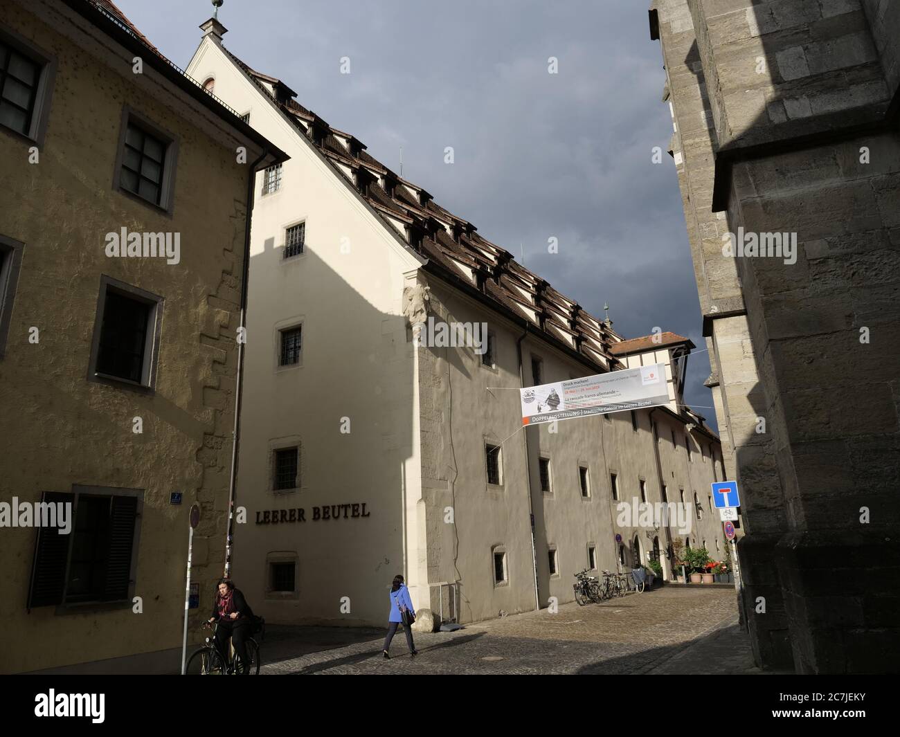 Regensburg, Altstadt, leere Tasche, Bayern, Deutschland Stockfoto