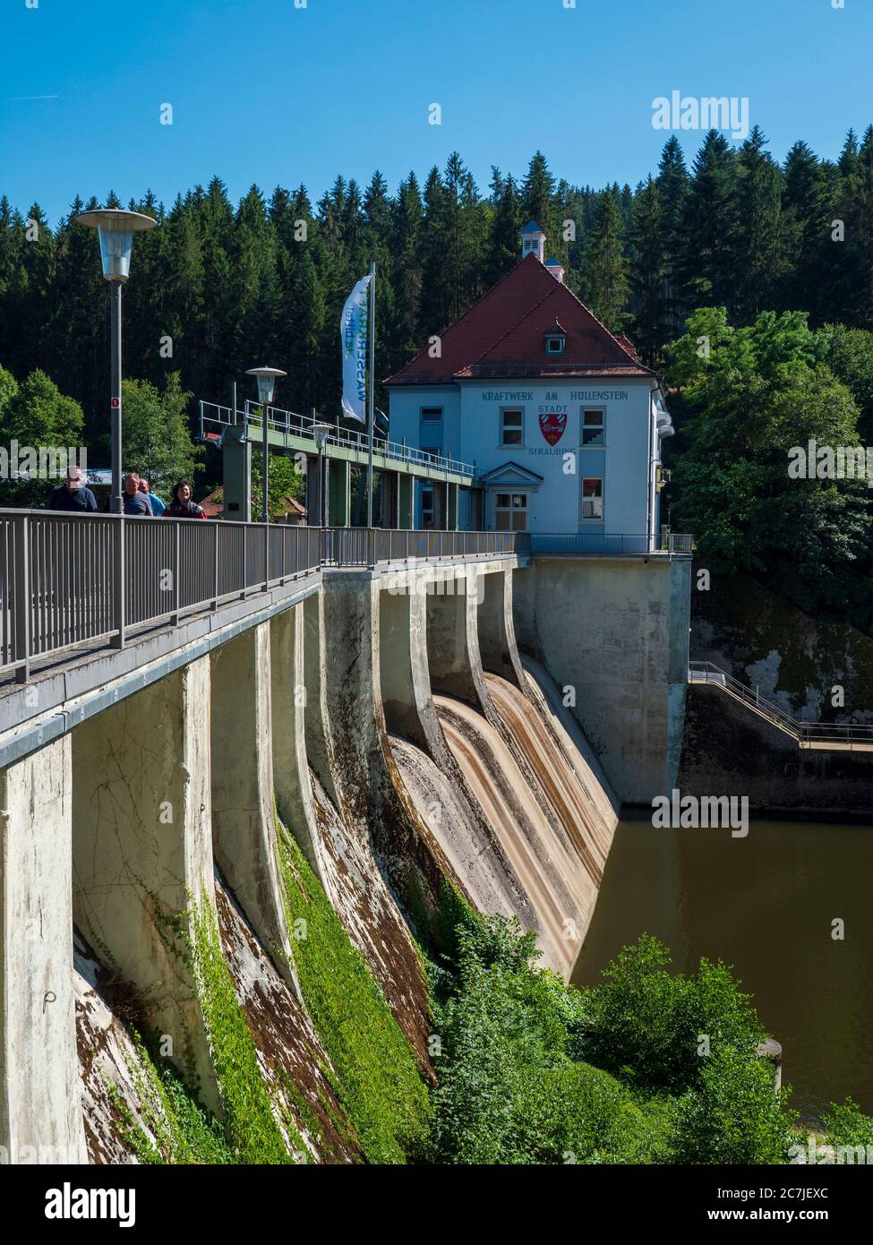 Stausee Höllensteinsee, Staudamm, Bayerischer Wald, Bayern, Deutschland Stockfoto