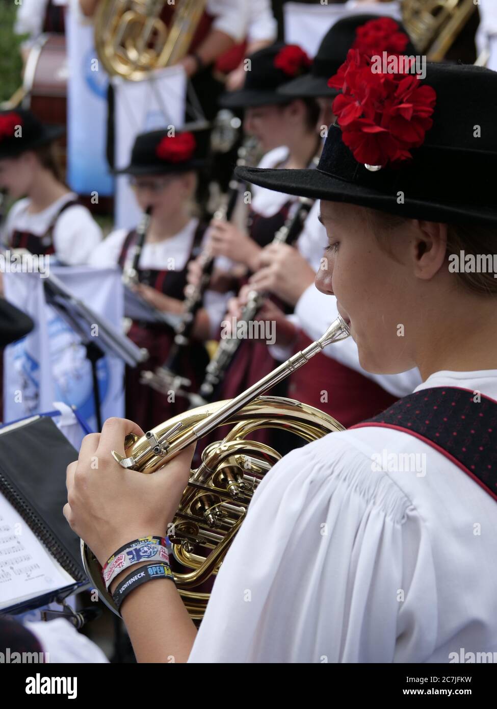 Blaskapelle, Grafenauer Salzfest, Bayerischer Wald, Bayern, Deutschland Stockfoto