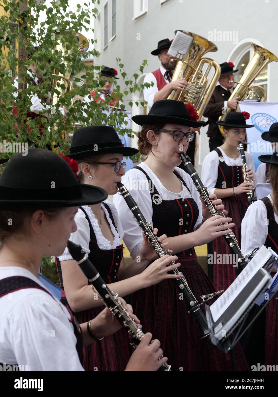 Blaskapelle, Grafenauer Salzfest, Bayerischer Wald, Bayern, Deutschland Stockfoto