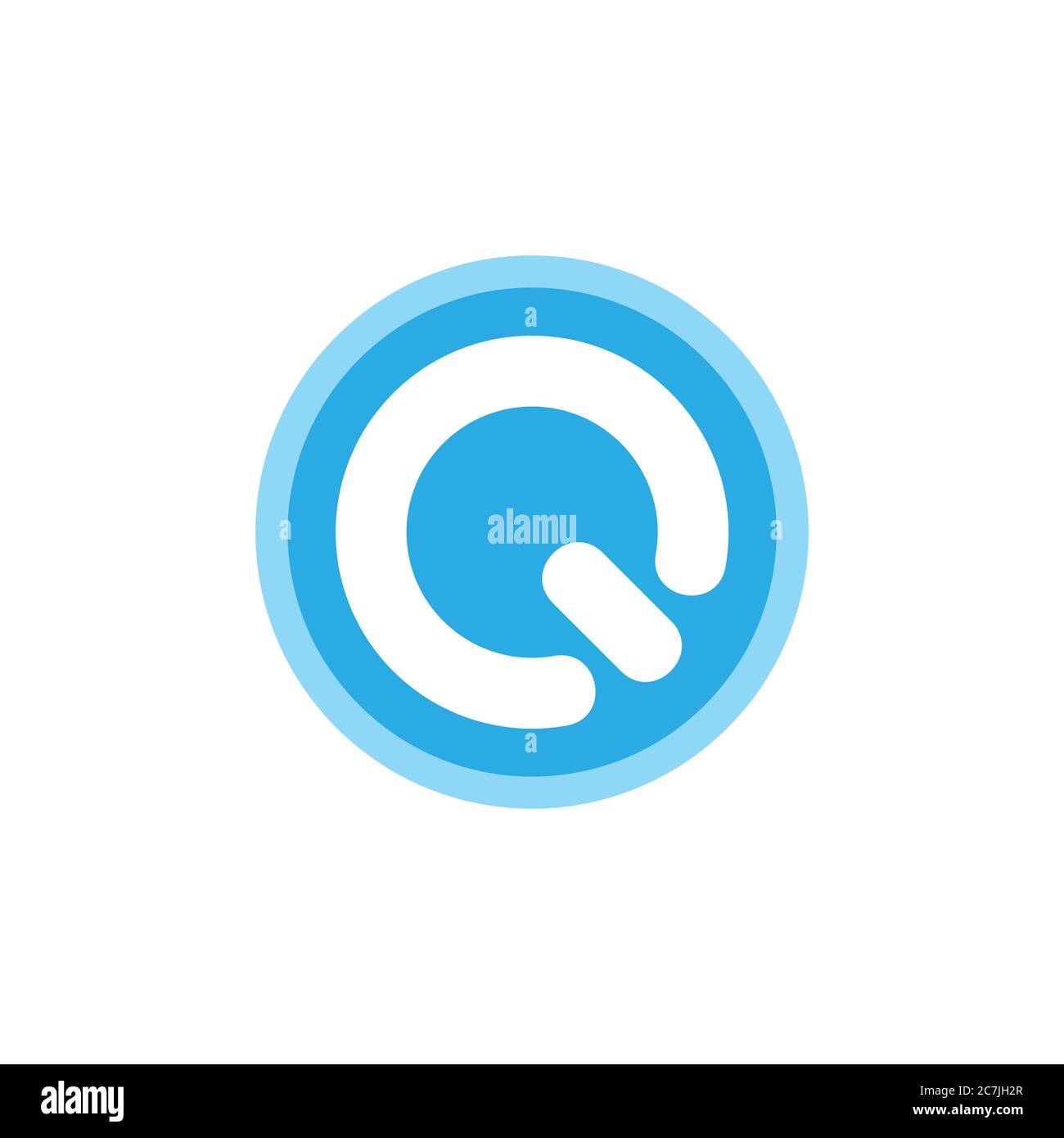 Buchstabe q einfaches Power-Taste abstraktes Logo Stock Vektor