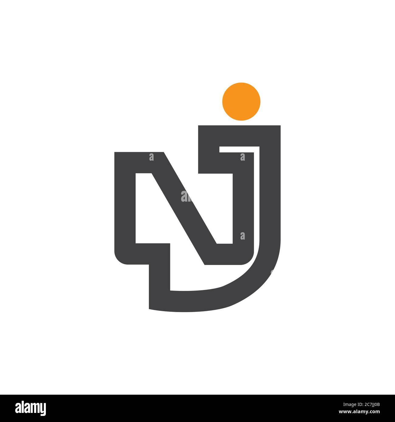 Buchstabe nj einfache geometrische Linie Logo Vektor Stock Vektor