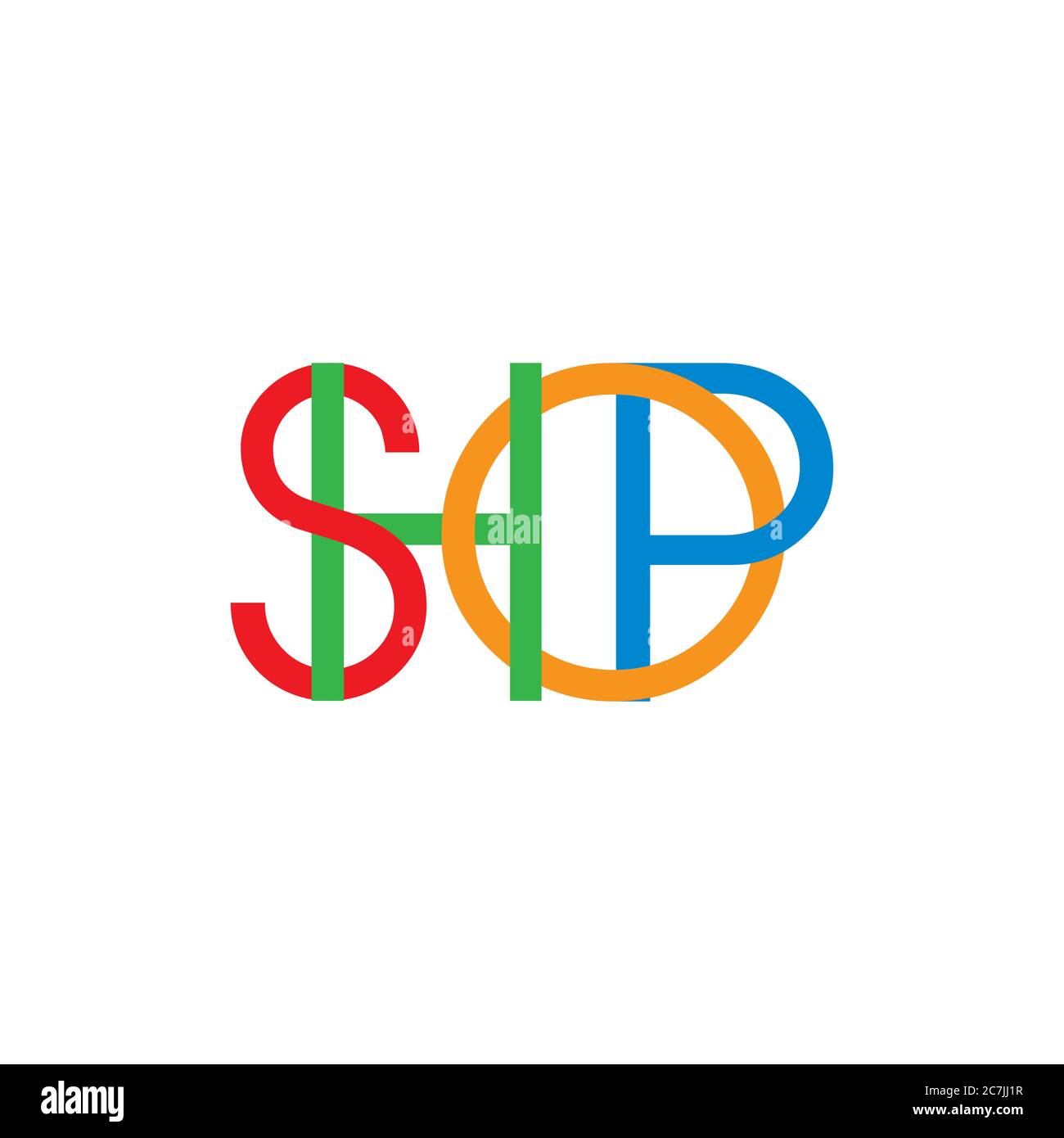 Text Shop bunte Symbol Dekoration Vektor Stock Vektor