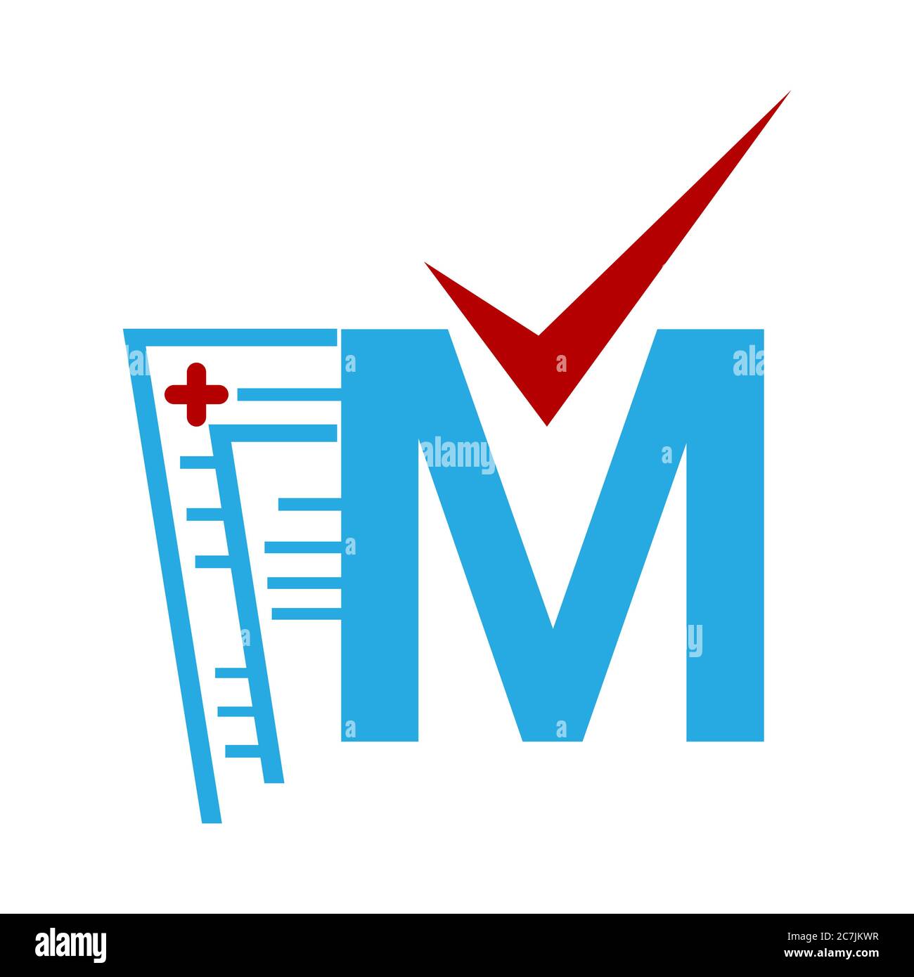 Kombination aus Buch und Buchstabe M für klinische Aufzeichnungen medizinischen Bericht Logo Vektor Grafik-Design Stock Vektor