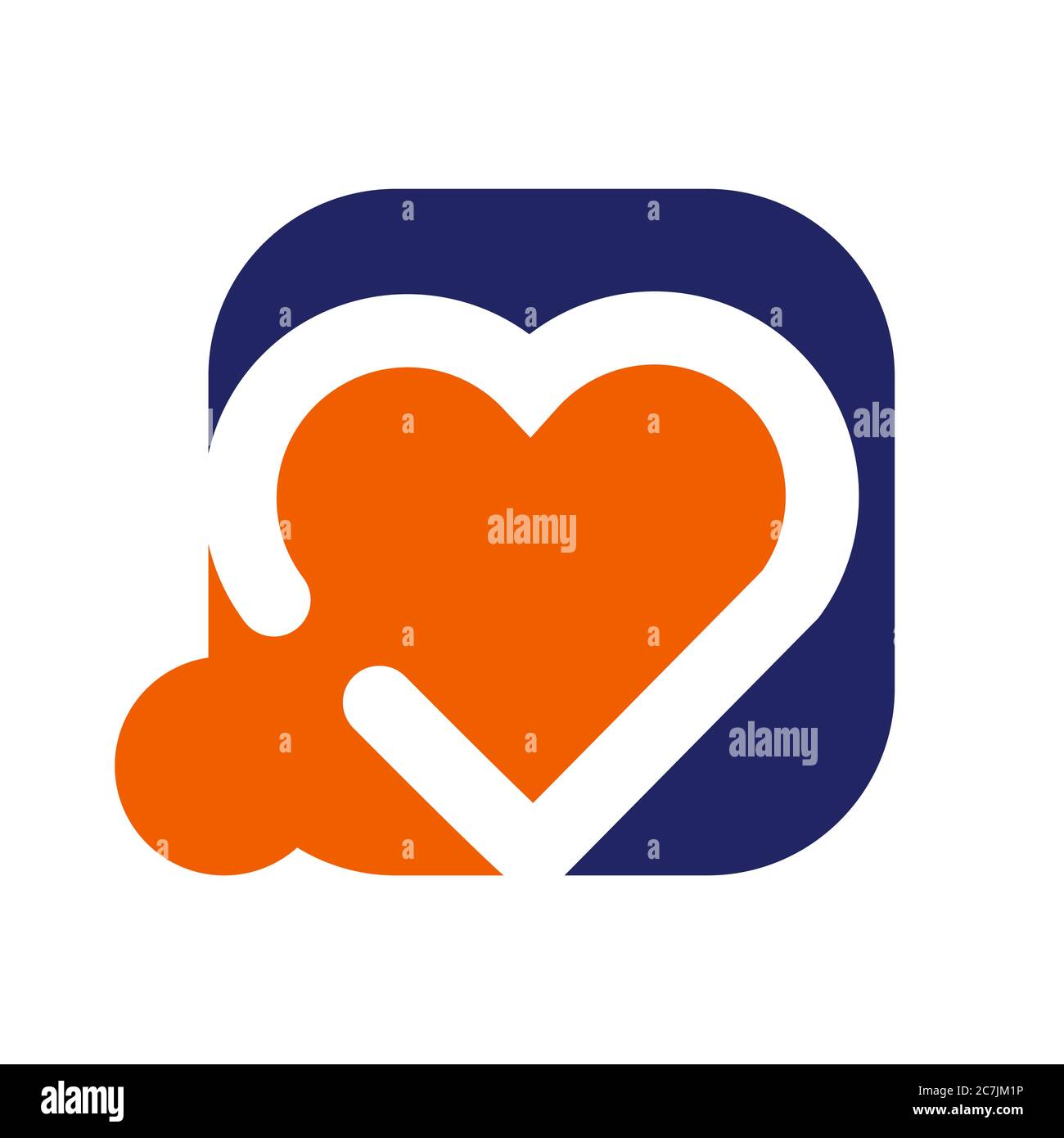 Symbol der Liebe Herz Logo Design Vektor Illustration im modernen Stil für Tech-, Dating-, Online-App etc Stock Vektor