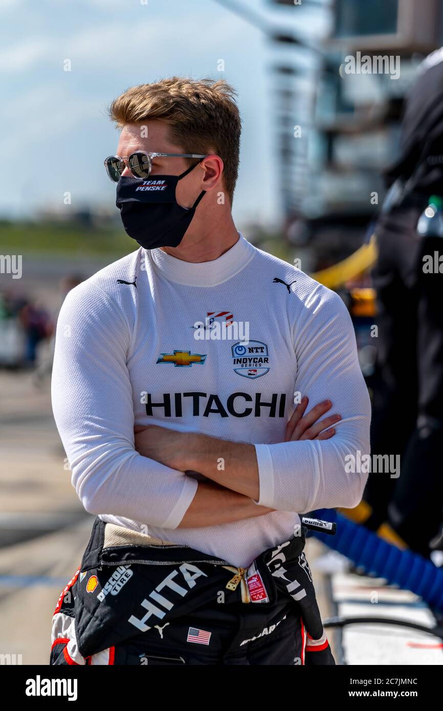 Newton, Iowa, USA. Juli 2020. JOSEF NEWGARDEN (1) aus den USA qualifiziert sich für das Iowa INDYCAR 250s auf dem Iowa Speedway in Newton, Iowa. Quelle: Walter G Arce SR Grindstone Medi/ASP/ZUMA Wire/Alamy Live News Stockfoto