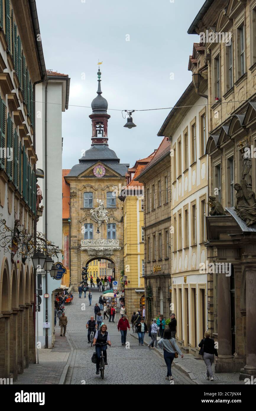 Bamberger Altstadt mit Rathaus, UNESCO Weltkulturerbe, Franken, Bayern ...