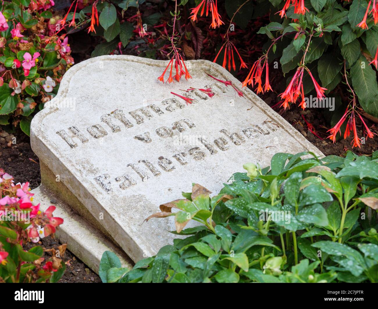 Grab Hoffmann von Fallersleben, Corvey, Höxter, Niedersachsen, Deutschland Stockfoto