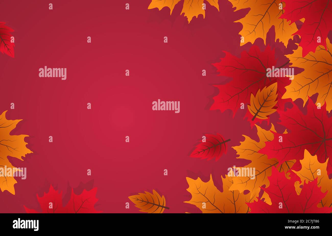 Vektor Blätter Hintergrund mit roten, orange und gelb fallenden Herbstblättern.Illustration. Stock Vektor