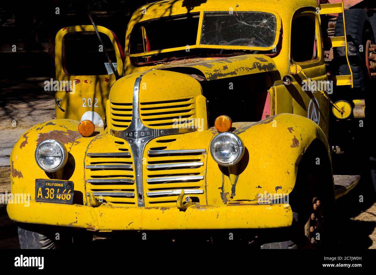 Maschinen, die in der Holzfällertechnik verwendet werden, im Holzfällermuseum im Collier Memorial State Park, Oregon, USA Stockfoto