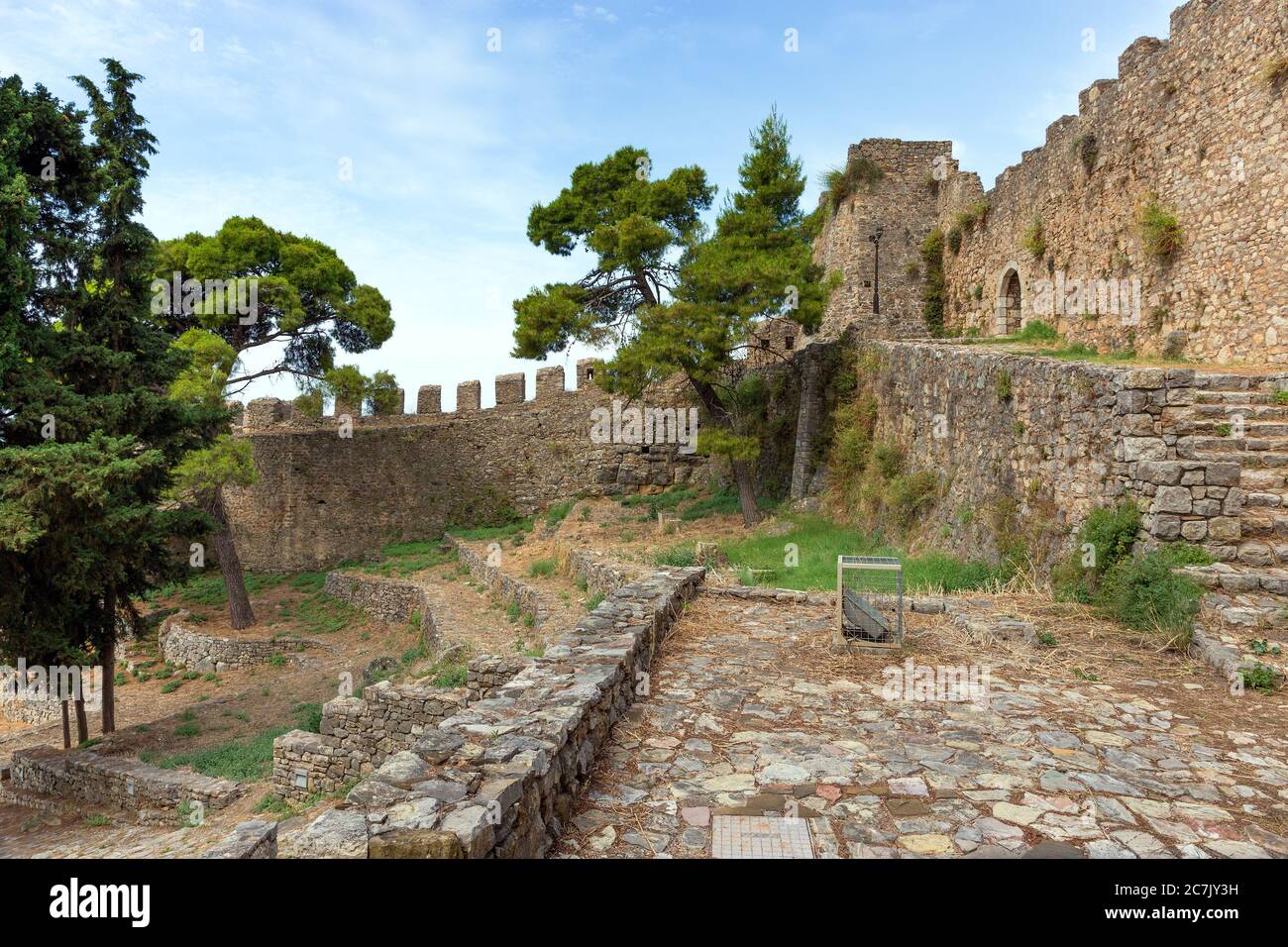 Das venezianische Schloss von Nafpaktos, Griechenland. Stockfoto
