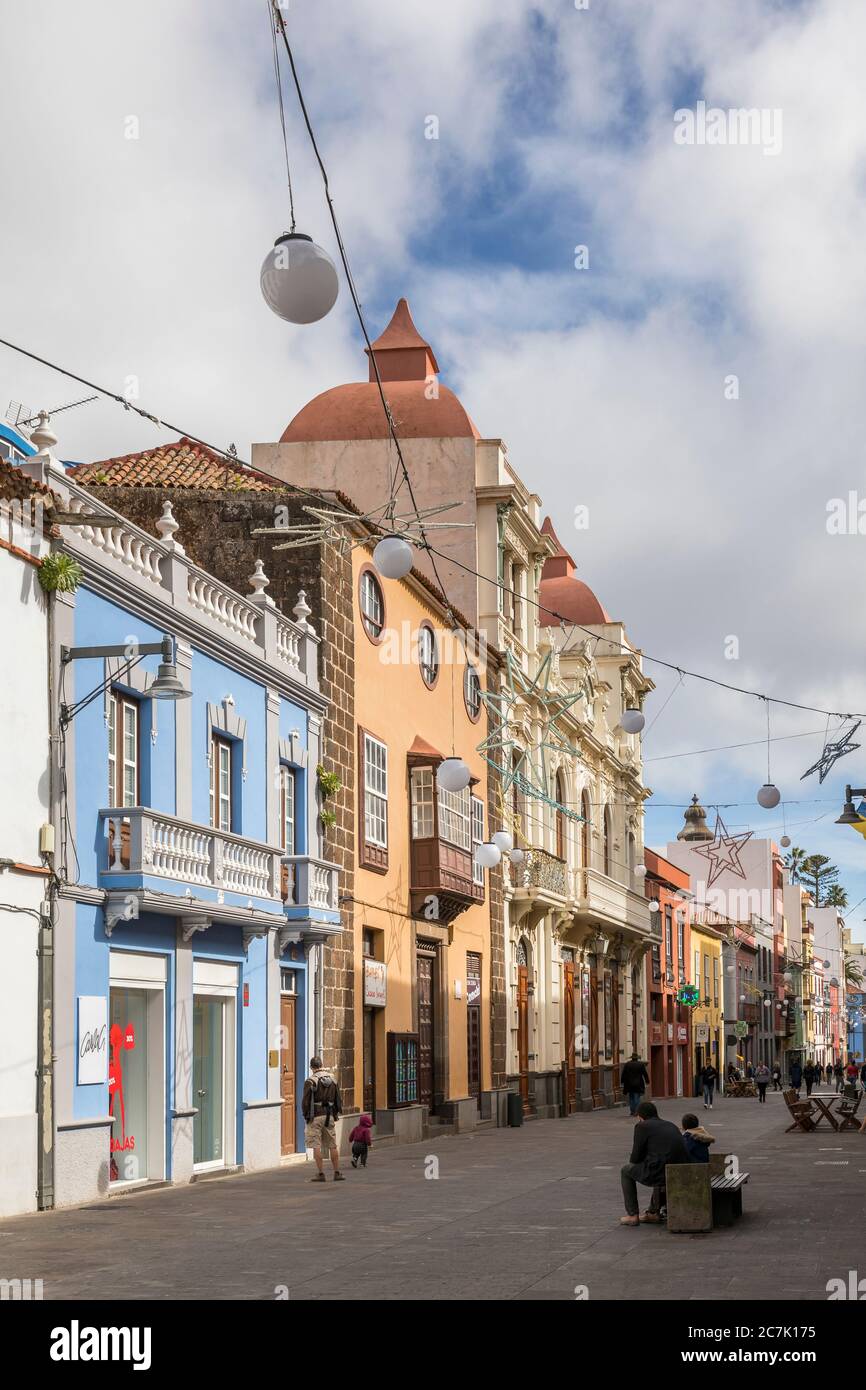 Fußgängerzone Calle Obispo Rey Redondo, San Cristobal de La Laguna, Teneriffa, Kanarische Inseln, Spanien Stockfoto