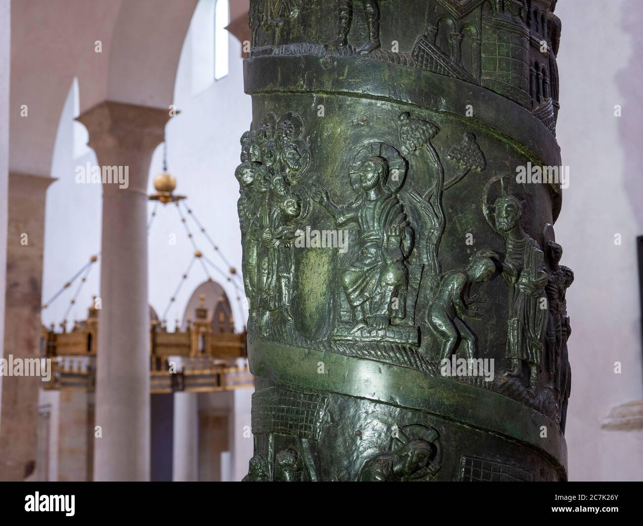 Hildesheimer Dom, Christussäule, Hildesheim, UNESCO Weltkulturerbe, Niedersachsen, Deutschland Stockfoto