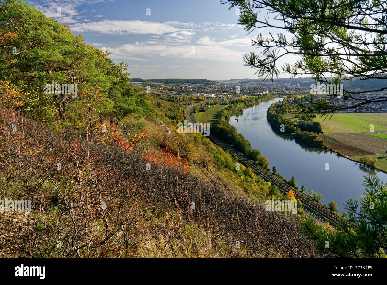 Naturschutzgebiet Grainberg-Kalbenstein bei Karlstadt, Landkreis Main-Spessart, Unterfranken, Bayern, Deutschland Stockfoto