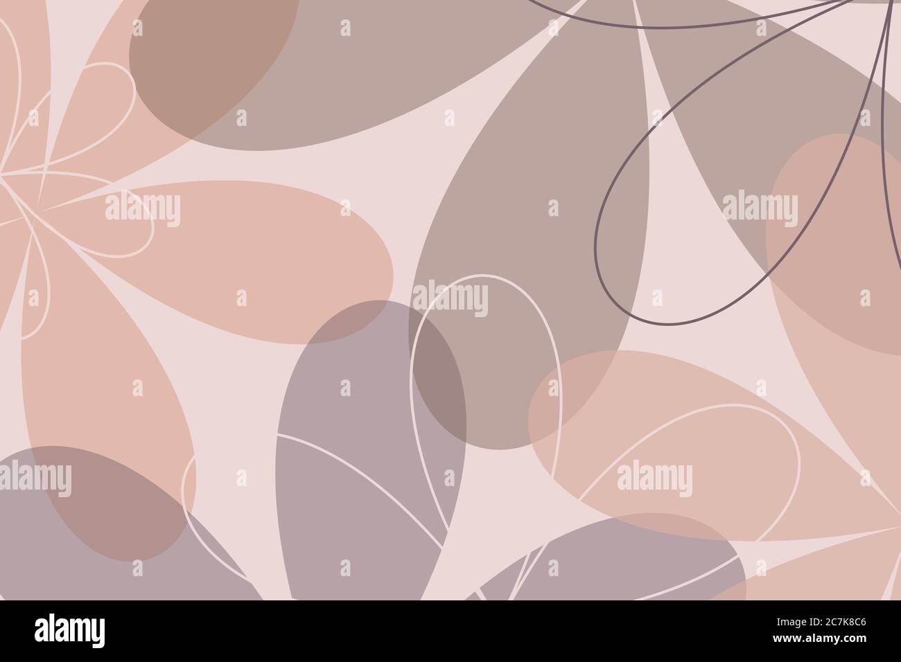 Niedliche abstrakte Pfirsich Hintergrund mit eleganten Dekoration mit Fantasy-Blumen. Entzückende luxuriöse Textur. Vektorgrafik Stock Vektor